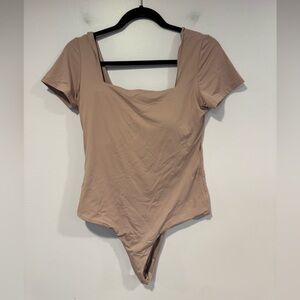 Blush pink‎ Klassy Network square neck bodysuit